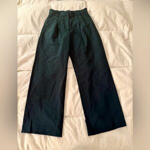 Abercrombie & Fitch Dark Green Sloane Tailored Wide Leg Pants